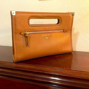 Michael Kors Jane Large Pebbled Leather Clutch